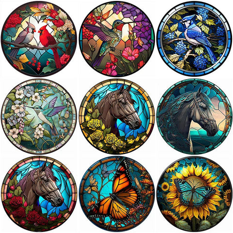 Stained Glass Animal-Full Round Diamond Painting-35x35cm