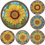 Stained Glass Sunflower-Partial Special Diamond Painting-30x30cm